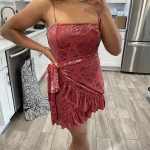 Burnout velvet wrap dress